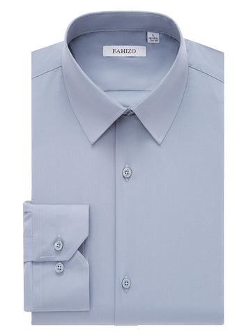 FAHIZO Men's Dress Shirt Regular Fit Soild Business Formal Long Sleeve Button Up Stretch Shirts