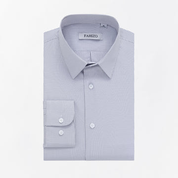FAHIZO Men's Dress Shirt Regular Fit Casual Long Sleeve Check Stretch Soild