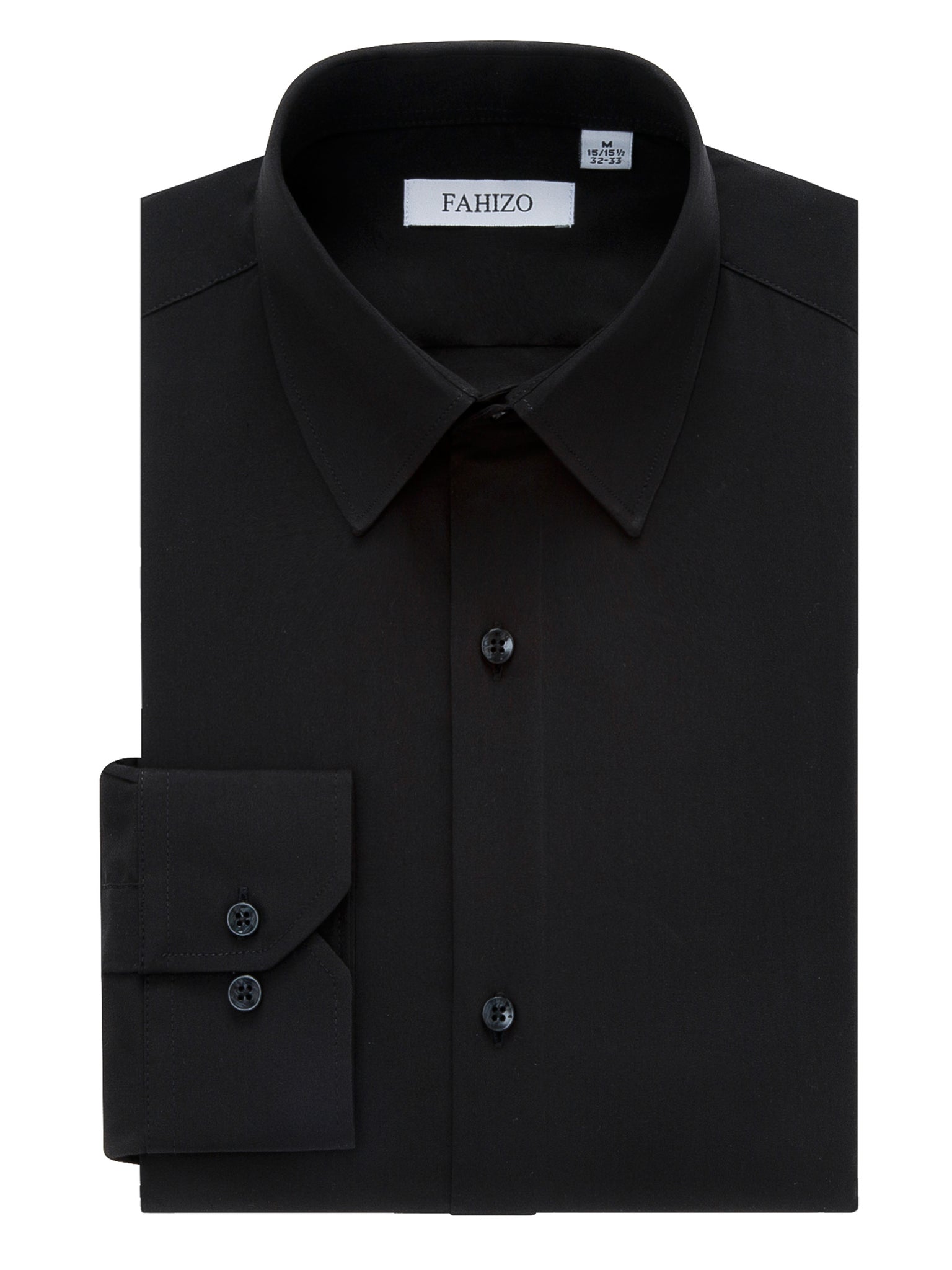 FAHIZO Men's Dress Shirt Regular Fit Soild Business Formal Long Sleeve Button Up Stretch Shirts