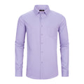 FAHIZO Men's Dress Shirt Regular Fit Soild Casual Business Formal Long Sleeve Button Down Shirts with Pocket