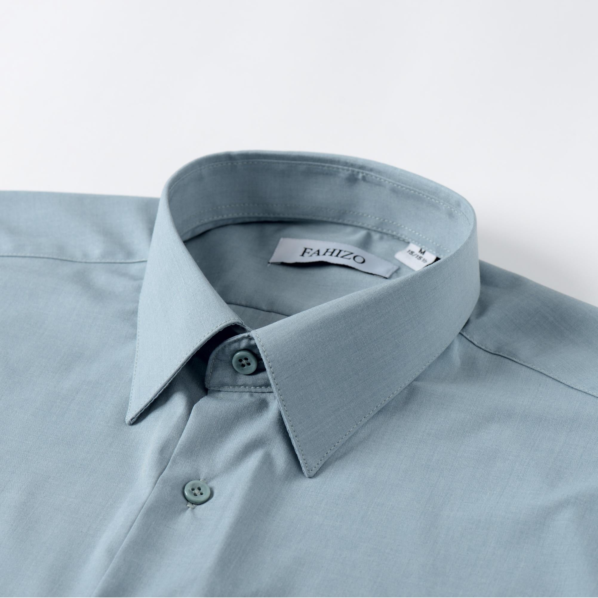 FAHIZO Men's Dress Shirt Casual Regular Fit Stretch Soild Long Sleeve Button Up Shirts