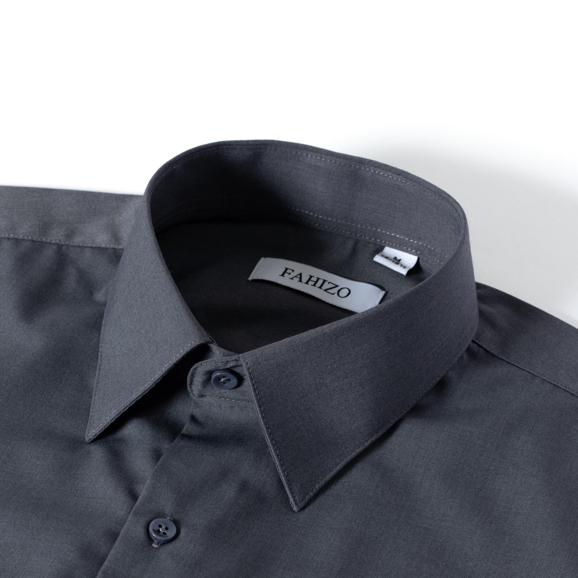 FAHIZO Men's Dress Shirt Casual Regular Fit Stretch Soild Long Sleeve Button Up Shirts