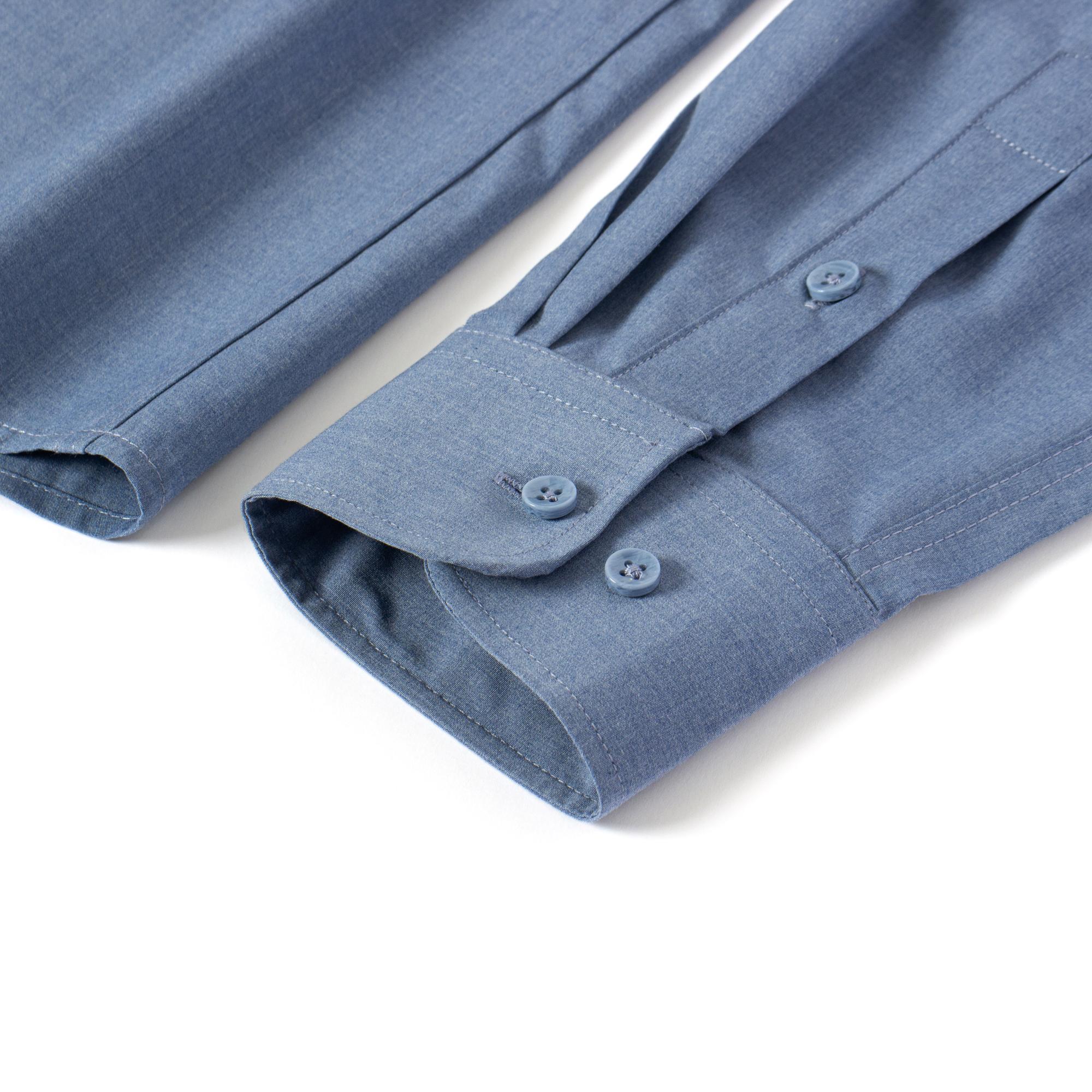FAHIZO Men's Dress Shirt Casual Regular Fit Stretch Soild Long Sleeve Button Up Shirts